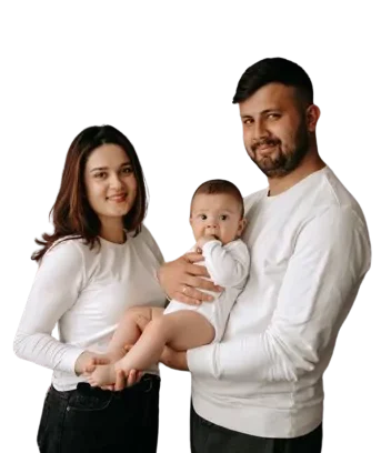 parents with baby in arms