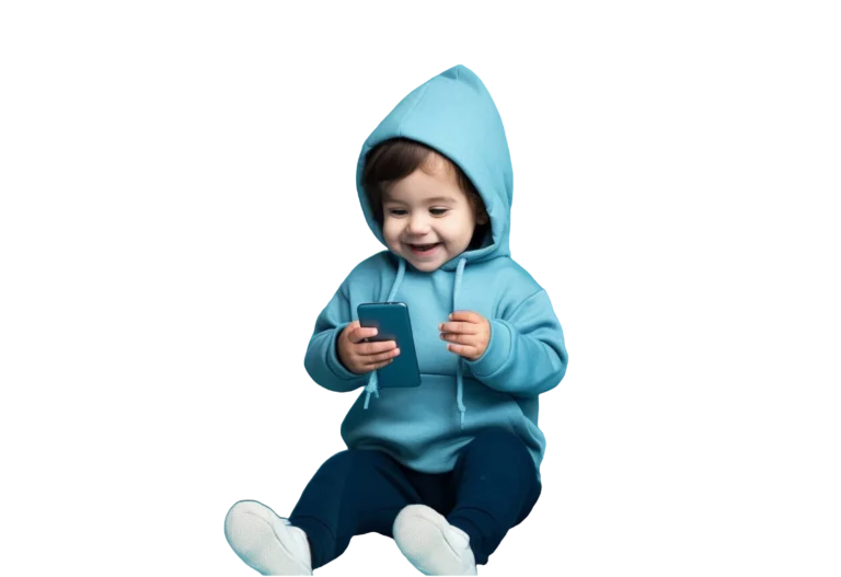 kid using smartphone